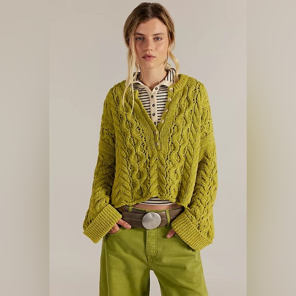 Free People Sweaters - Free People poly Cable Knit Sweater M NWT color snake eyes NEW IN STORES